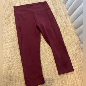 Lululemon Maroon Capri Leggings